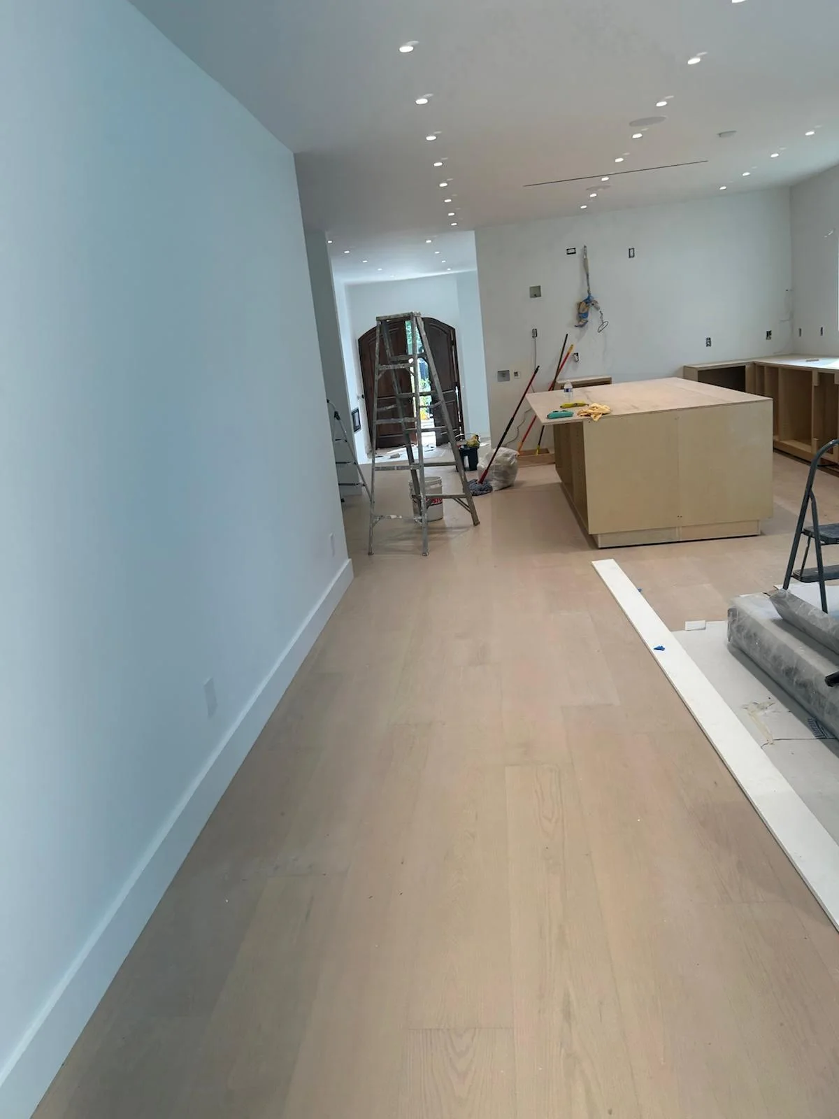 New kitchen space cleaned of construction dust before move-in